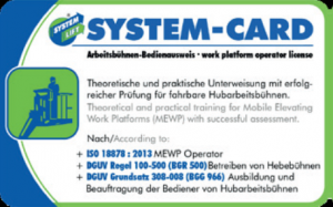 Systemcard Hubarbeitsbühne